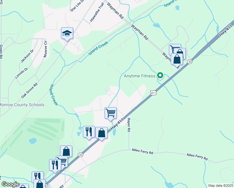 map of restaurants, bars, coffee shops, grocery stores, and more near 150 Willow Creek Drive in Madisonville