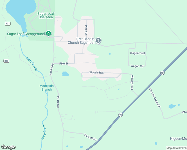 map of restaurants, bars, coffee shops, grocery stores, and more near 999 Woody Trail in Higden