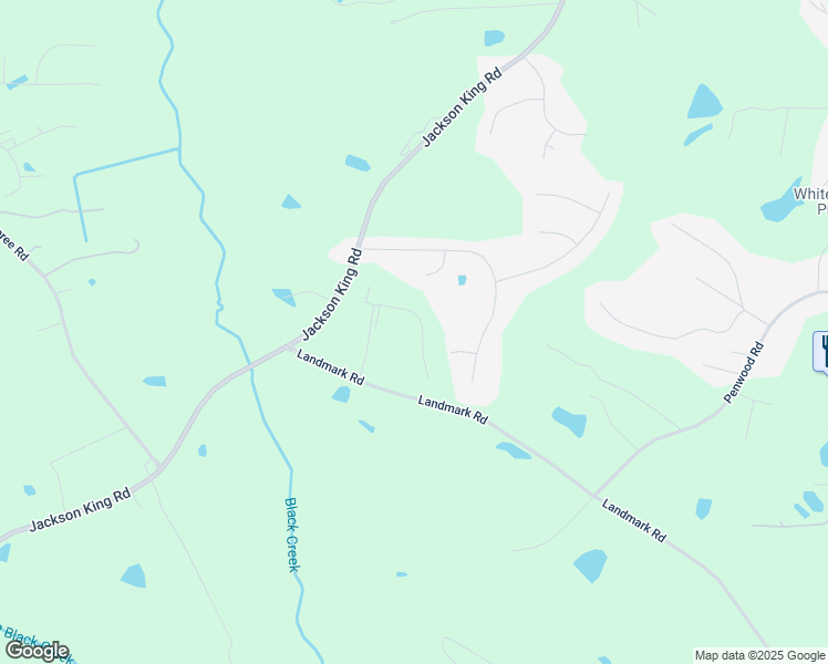 map of restaurants, bars, coffee shops, grocery stores, and more near 79 Meadow Wood Lane in Johnston County