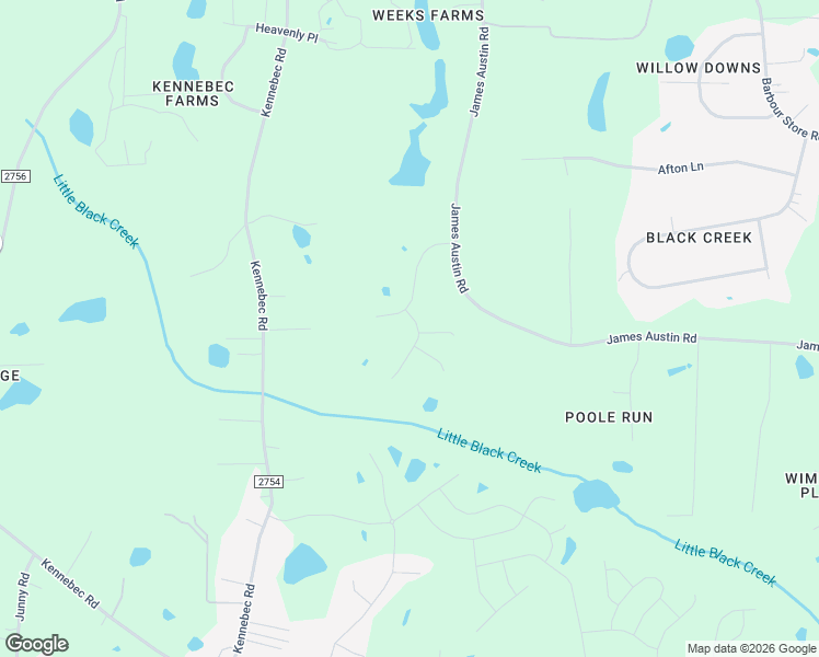 map of restaurants, bars, coffee shops, grocery stores, and more near 7508 James Austin Road in Wake County