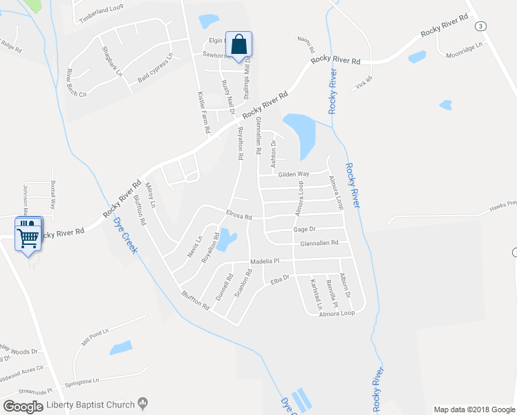 map of restaurants, bars, coffee shops, grocery stores, and more near 194 Glenn Allen Road in Mooresville
