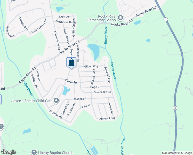 map of restaurants, bars, coffee shops, grocery stores, and more near 141 Saye Place in Mooresville