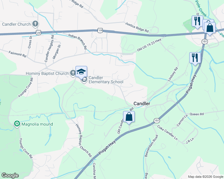 map of restaurants, bars, coffee shops, grocery stores, and more near 8 Austin Drive in Candler