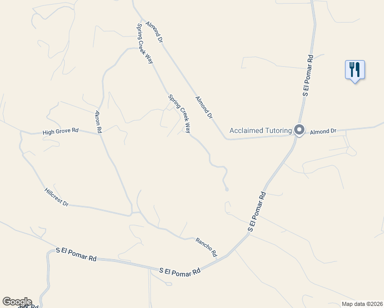 map of restaurants, bars, coffee shops, grocery stores, and more near 825 Spring Creek Way in Templeton