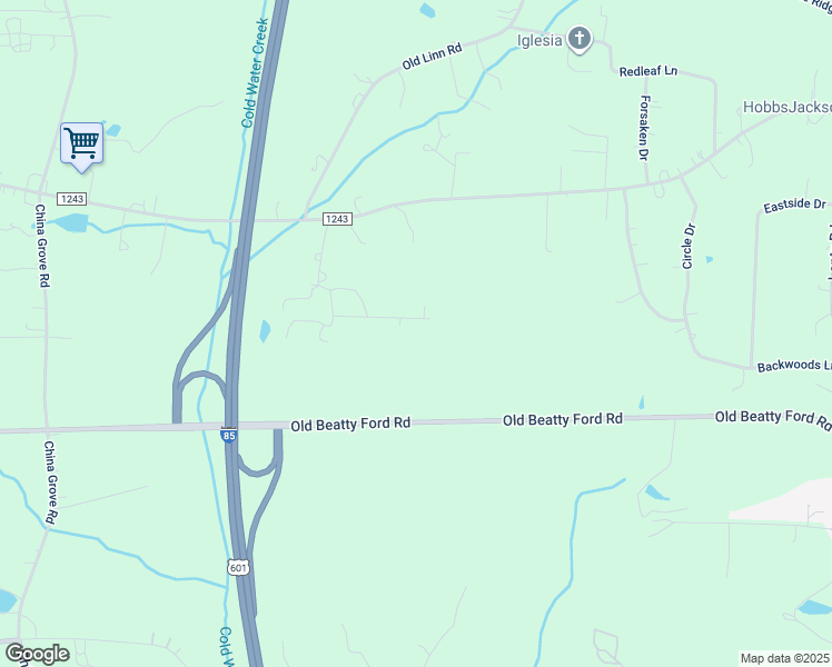 map of restaurants, bars, coffee shops, grocery stores, and more near Garmon Road in China Grove