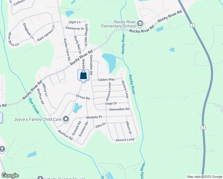 map of restaurants, bars, coffee shops, grocery stores, and more near 141 Saye Place in Mooresville