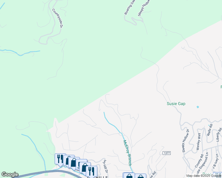 map of restaurants, bars, coffee shops, grocery stores, and more near 480 Queen Cove Road in Waynesville