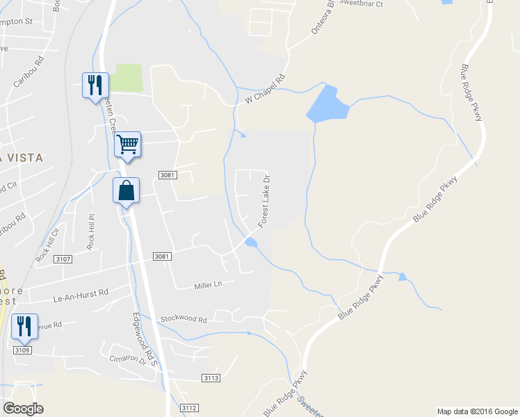map of restaurants, bars, coffee shops, grocery stores, and more near 60 Forest Lake Drive in Asheville