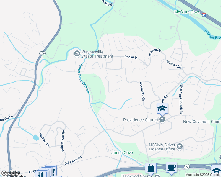 map of restaurants, bars, coffee shops, grocery stores, and more near 177 Acorn Lane in Clyde