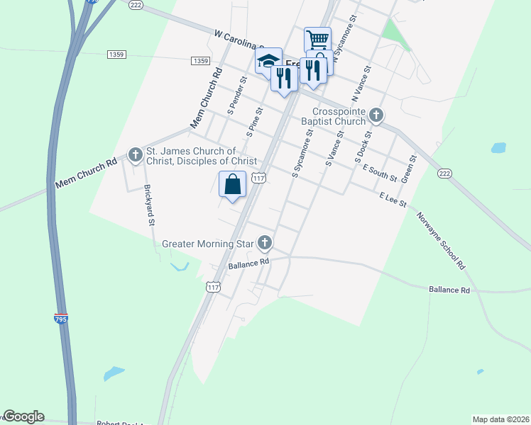 map of restaurants, bars, coffee shops, grocery stores, and more near 102 East Ward Street in Fremont