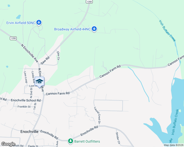 map of restaurants, bars, coffee shops, grocery stores, and more near 203 Vanderbilt Avenue in China Grove