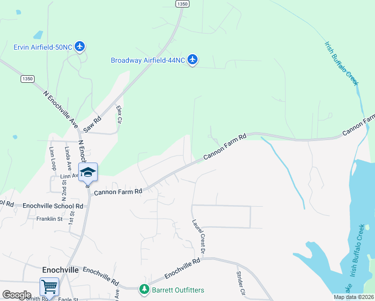 map of restaurants, bars, coffee shops, grocery stores, and more near 203 Vanderbilt Avenue in China Grove