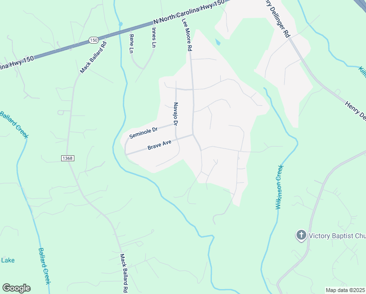 map of restaurants, bars, coffee shops, grocery stores, and more near 3552 Navajo Drive in Maiden