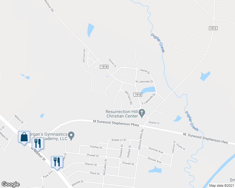map of restaurants, bars, coffee shops, grocery stores, and more near 200 Evergreen Lane in Smithfield