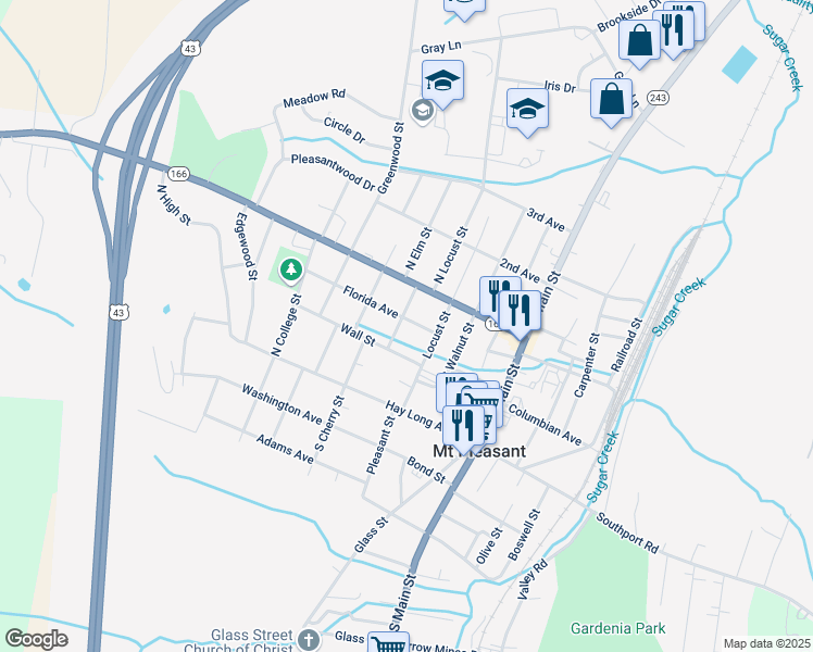 map of restaurants, bars, coffee shops, grocery stores, and more near 309 Florida Avenue in Mount Pleasant