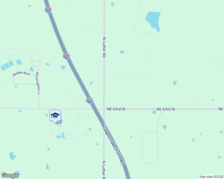 map of restaurants, bars, coffee shops, grocery stores, and more near 6450 North Luther Road in Harrah