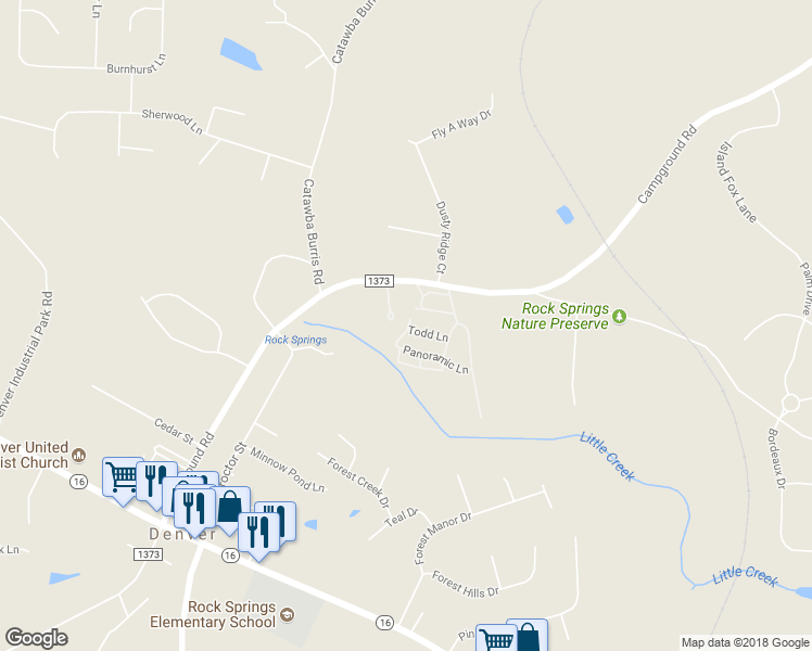 map of restaurants, bars, coffee shops, grocery stores, and more near 6493 Todd Lane in Denver