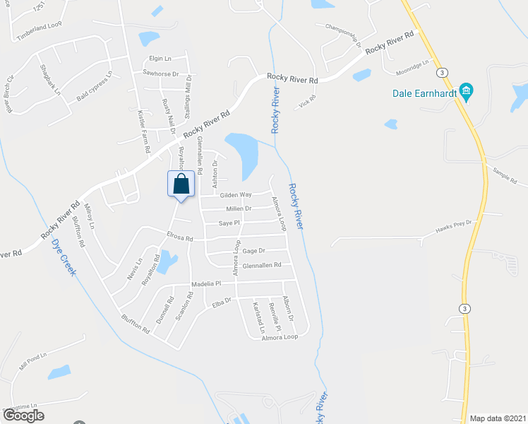 map of restaurants, bars, coffee shops, grocery stores, and more near 154 Millen Drive in Mooresville