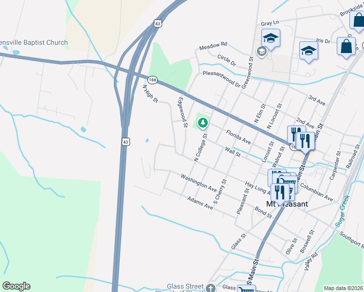 map of restaurants, bars, coffee shops, grocery stores, and more near 606 Hay Long Avenue in Mount Pleasant