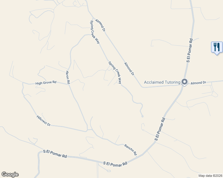 map of restaurants, bars, coffee shops, grocery stores, and more near 825 Spring Creek Way in Templeton