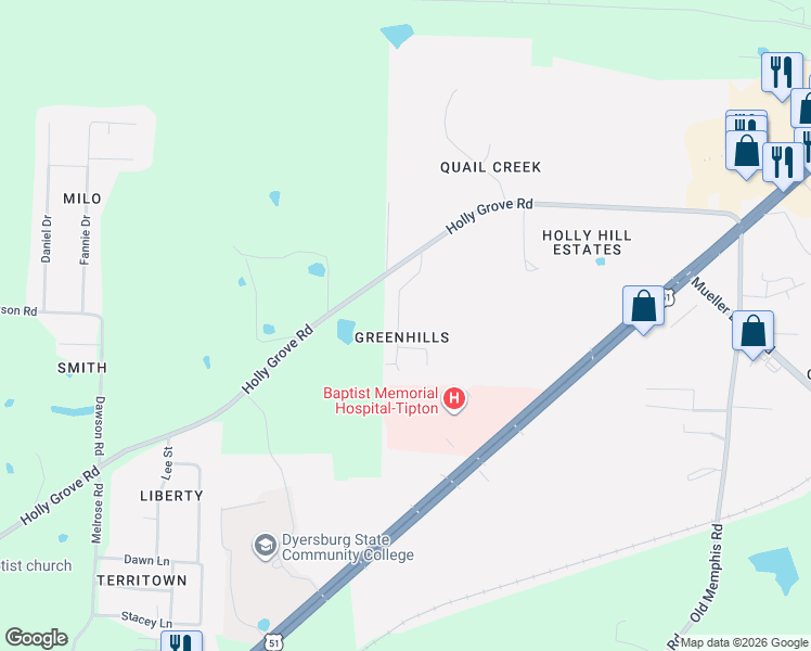 map of restaurants, bars, coffee shops, grocery stores, and more near 1870 Kimbrough Drive in Covington