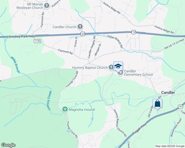 map of restaurants, bars, coffee shops, grocery stores, and more near 22 Nicola Drive in Candler