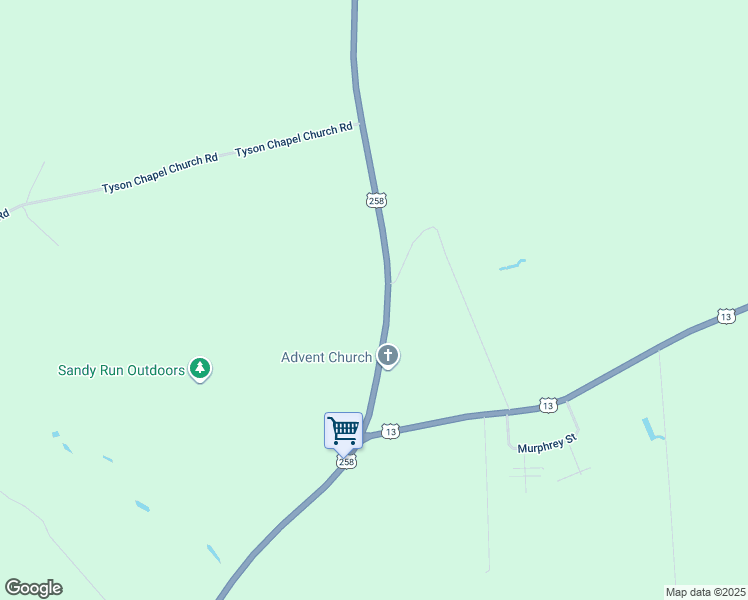 map of restaurants, bars, coffee shops, grocery stores, and more near 7273 U.S. 258 in Farmville