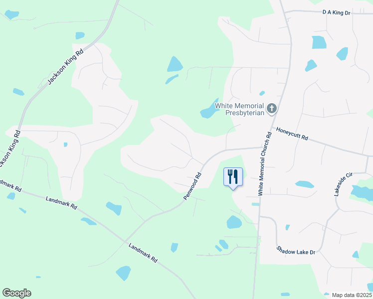 map of restaurants, bars, coffee shops, grocery stores, and more near 105 Pebblestone Court in Johnston County