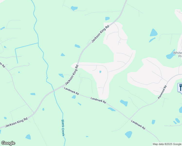 map of restaurants, bars, coffee shops, grocery stores, and more near 79 Meadow Wood Lane in Johnston County