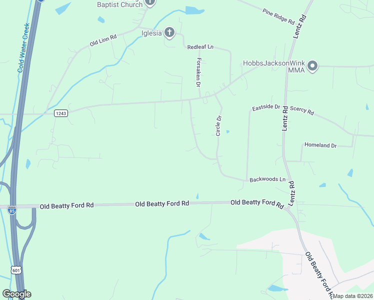map of restaurants, bars, coffee shops, grocery stores, and more near 1216 Circle Drive in China Grove