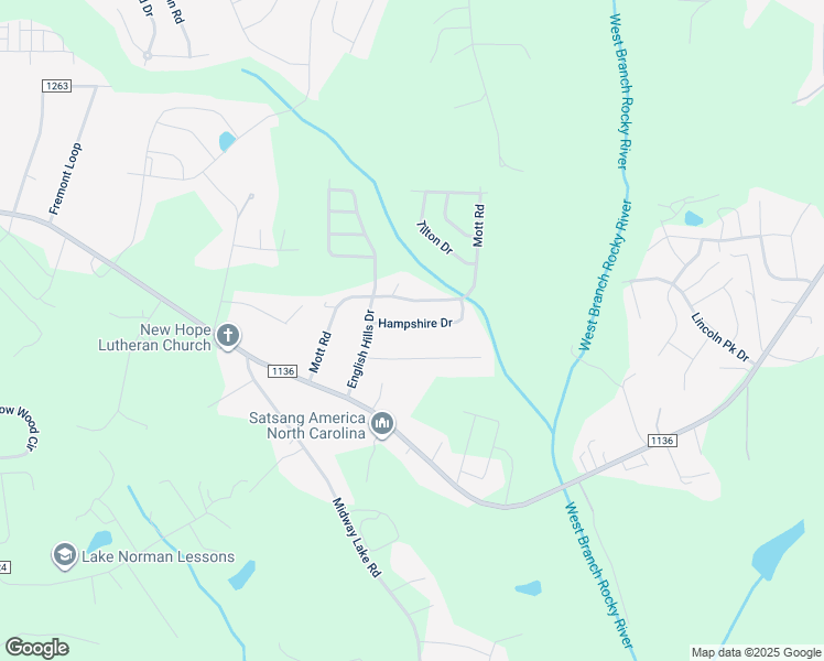map of restaurants, bars, coffee shops, grocery stores, and more near 126 Hampshire Drive in Mooresville