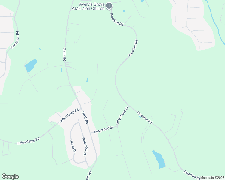 map of restaurants, bars, coffee shops, grocery stores, and more near 1605 Freedom Road in Smithfield