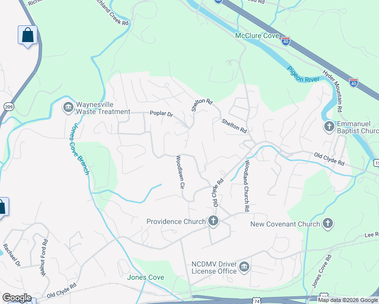 map of restaurants, bars, coffee shops, grocery stores, and more near 441 Woodlawn Circle in Clyde