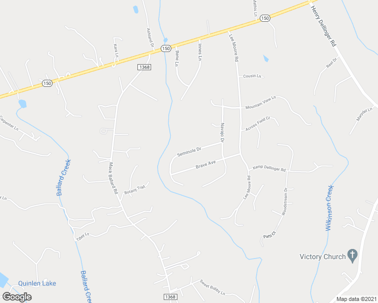 map of restaurants, bars, coffee shops, grocery stores, and more near 3510 Seminole Drive in Maiden