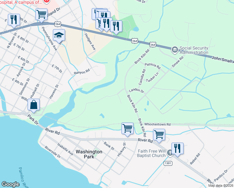 map of restaurants, bars, coffee shops, grocery stores, and more near 27 Honey Pod Farm Road in Washington