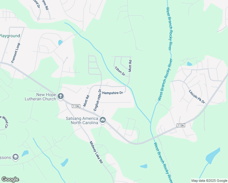 map of restaurants, bars, coffee shops, grocery stores, and more near 129 Hampshire Drive in Mooresville