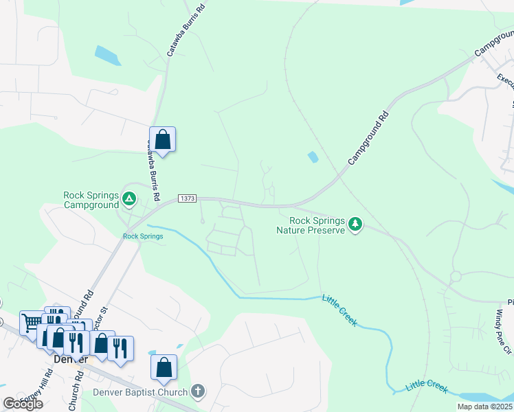 map of restaurants, bars, coffee shops, grocery stores, and more near Campground Road in Denver
