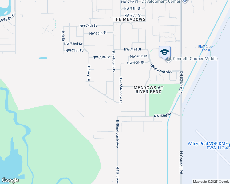 map of restaurants, bars, coffee shops, grocery stores, and more near 6616 North Stinchcomb Avenue in Oklahoma City
