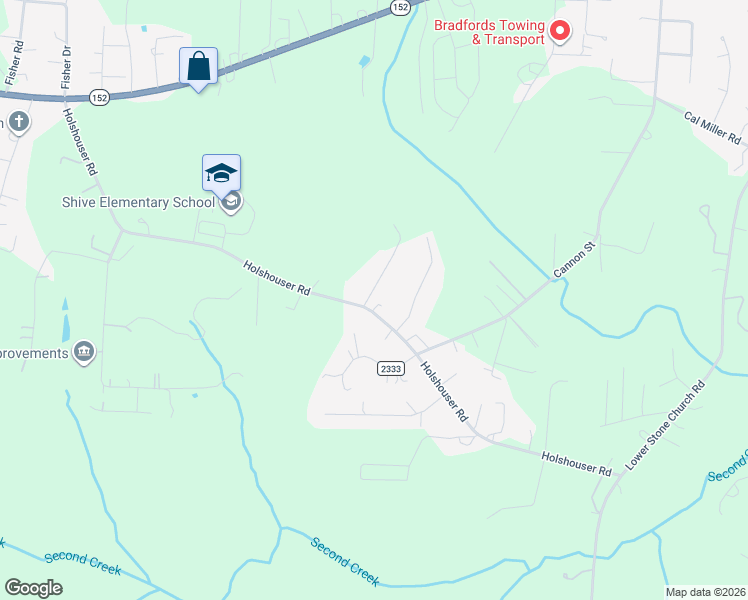 map of restaurants, bars, coffee shops, grocery stores, and more near 905 Holshouser Road in Rockwell