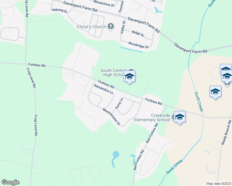 map of restaurants, bars, coffee shops, grocery stores, and more near 658 Alexandria Lane in Winterville