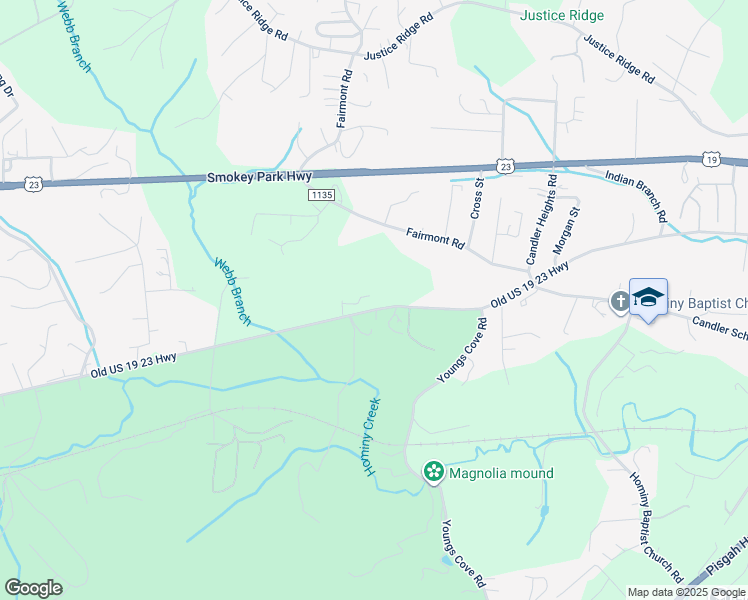 map of restaurants, bars, coffee shops, grocery stores, and more near 256 Old U.S. 19-23 in Candler