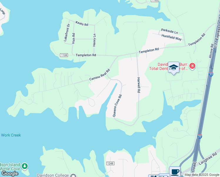 map of restaurants, bars, coffee shops, grocery stores, and more near 113 Forum Drive in Mooresville