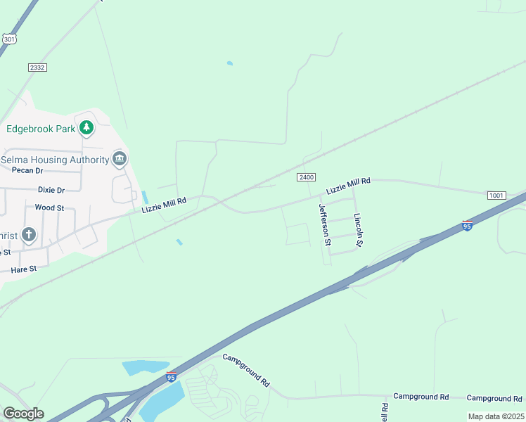 map of restaurants, bars, coffee shops, grocery stores, and more near Lizzie Mill Road in Selma