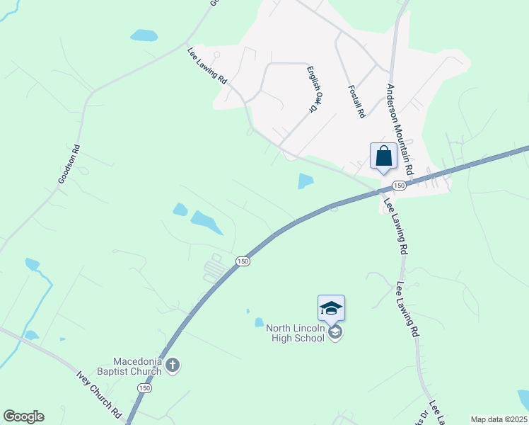 map of restaurants, bars, coffee shops, grocery stores, and more near 3536 Diesel Drive in Lincolnton