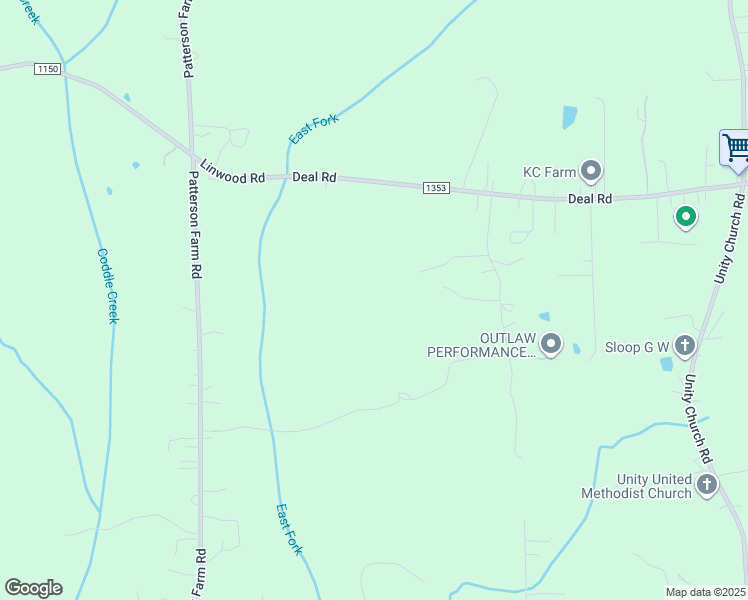 map of restaurants, bars, coffee shops, grocery stores, and more near 4061 Deal Road in Mooresville