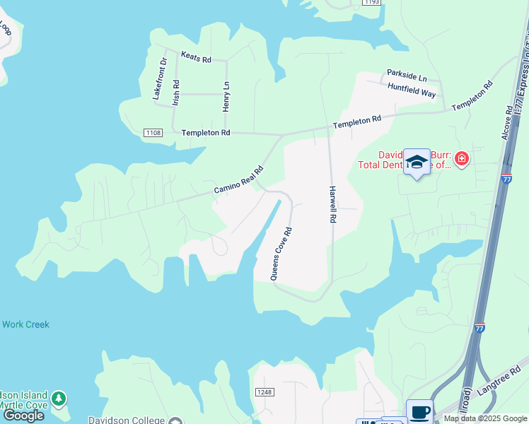 map of restaurants, bars, coffee shops, grocery stores, and more near 113 Forum Drive in Mooresville