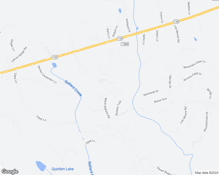 map of restaurants, bars, coffee shops, grocery stores, and more near 3552 Mack Ballard Road in Maiden