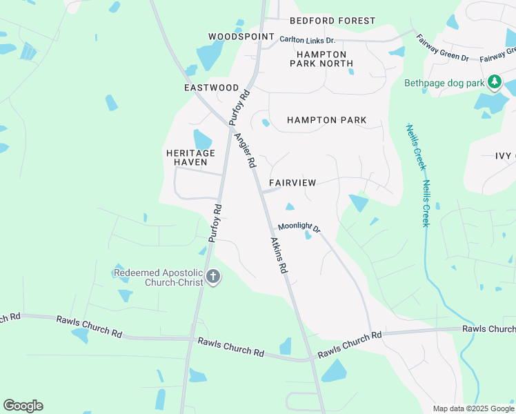 map of restaurants, bars, coffee shops, grocery stores, and more near 1681 Atkins Road in Fuquay-Varina