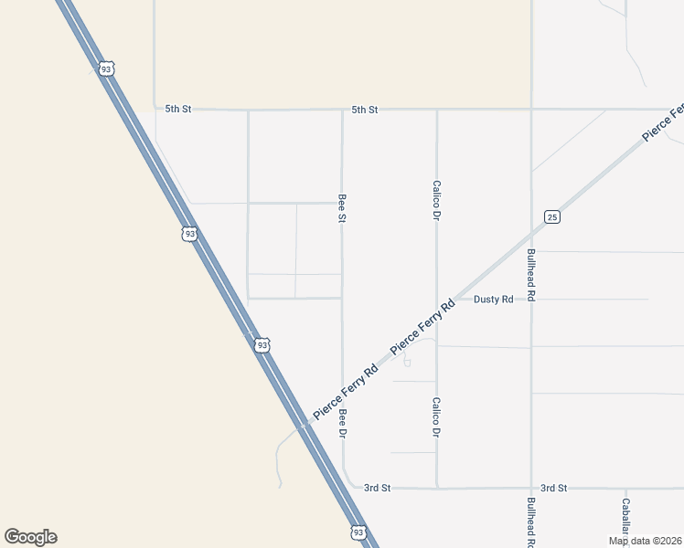 map of restaurants, bars, coffee shops, grocery stores, and more near 14290 Bee Street in Dolan Springs