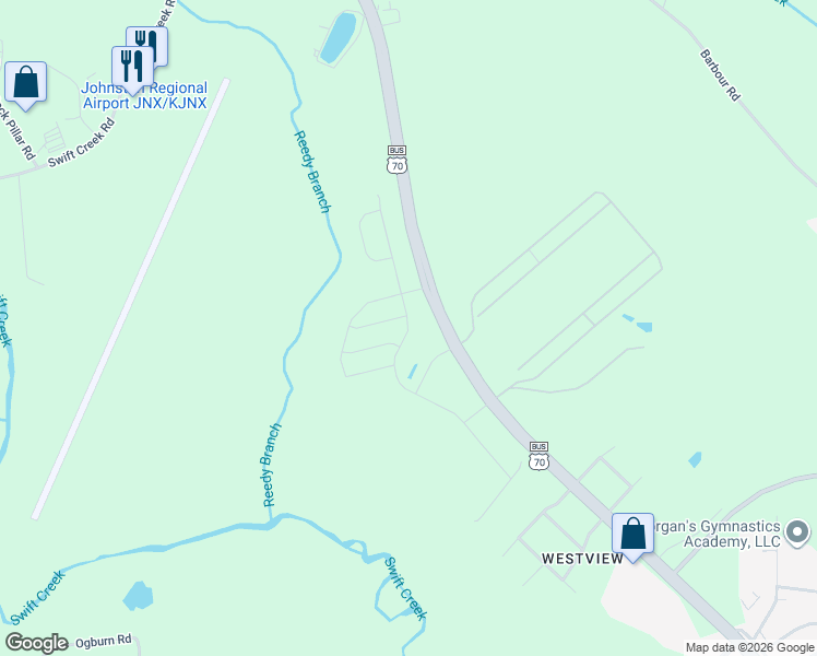 map of restaurants, bars, coffee shops, grocery stores, and more near 2483 U.S. 70 Business in Clayton